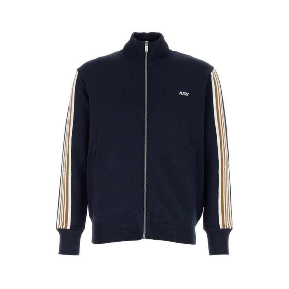 AUTRY Men's Zip-Up Track Jacket with Striped Sleeves Men BLUE Sweaters &